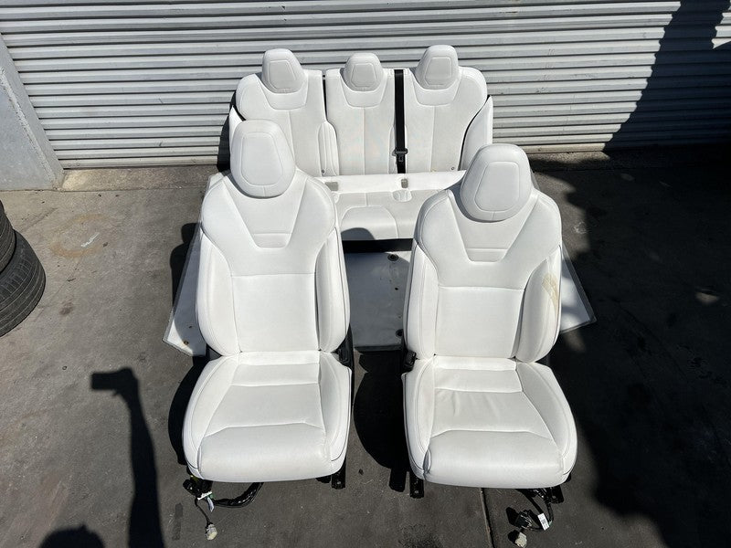 ⭕ 16-20 Tesla Model S Left & Right Front Bucket + Rear 2nd Row Seat Perforated