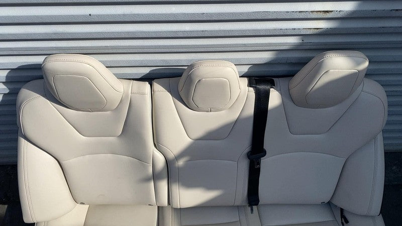 ⭕ 2016-2020 Tesla Model S Rear 2nd Row Beige Leather Seat Upper + Lowe