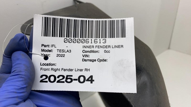 1081582-00-D ⭕ 18-23 Tesla Model 3 Front Right Wheel Fender Liner Splash Shield 1081582-00-D