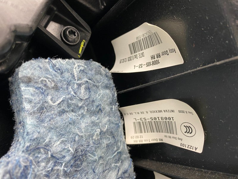 100810553L ⭕12-20 Model S Rear Passenger Side Door Panel Trim Card Cover Right 1008105-53-L