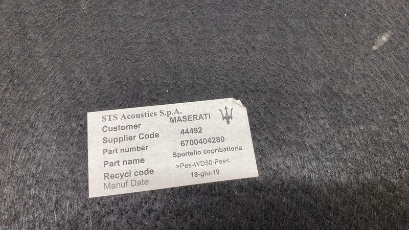 ⭕ 2014-2020 Maserati Ghibli Rear Trunk Battery Floor Mat Carpet Trim 6