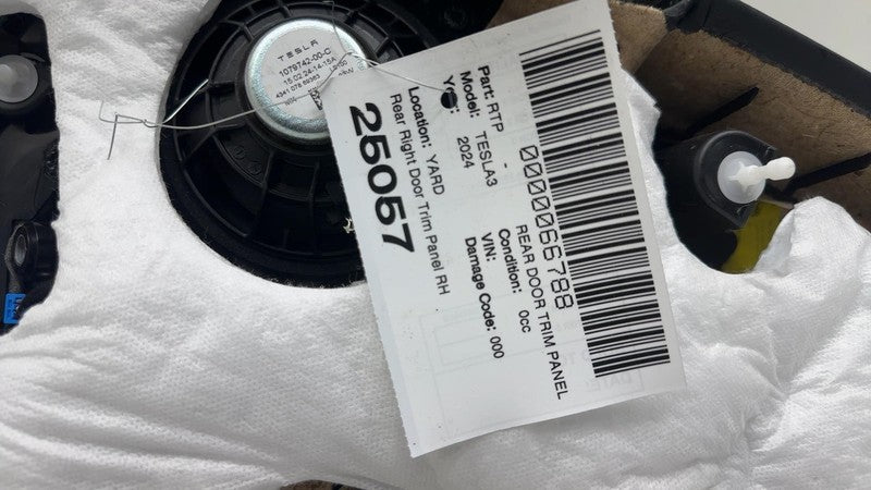 ⭕2024 2025 Tesla Model 3 Rear Passenger Side Highland Door Panel Trim 