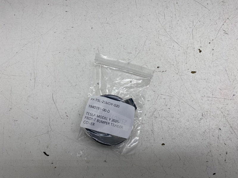 1940191 00 D ⭕ 25-26 Tesla Model Y Front Bumper Tow Hook Trailer Cover Premium 1940191-00-D