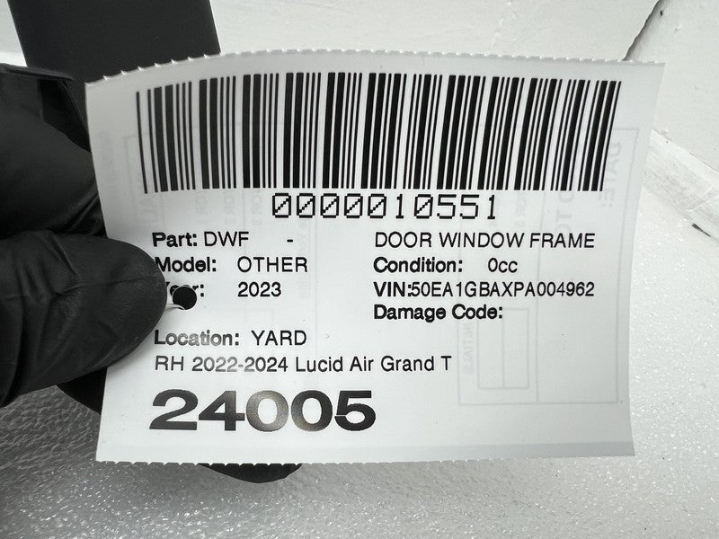 P11-NDK0AR-02 ⭕2022-2024 Lucid Air Rear Right Door Window Garnish Frame Cover RH P11-NDK0AR-02