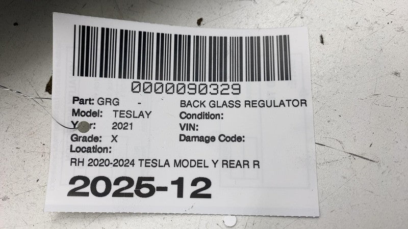 ⭕ 20-24 Model Y Rear Right Door Window Regulator & Motor w/ Carrier 14