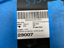 ⭕ 2020-2024 Tesla Model Y Rear Right Side Quarter QTR Window Glass 1600809-00-A