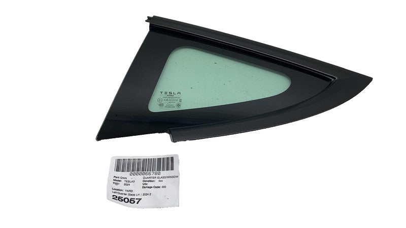 ⭕ 24-25 Model 3 Rear Driver Side Quarter Fixed Window Glass Left LH 19