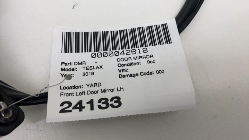 2016-2020 Tesla Model X Front Left Exterior Rear View Door Mirror (No Skull Cap)
