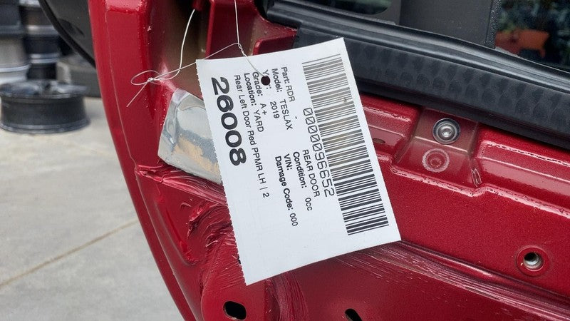 ⭕ 16-25 Tesla Model X Rear Left Falcon Door Shell Panel LH Red PPMR 10