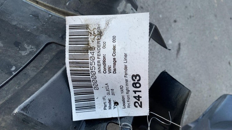 16-19 Mercedes-Benz GLE350 Front Inner Fender Liner Splash Guard Shield Right RH