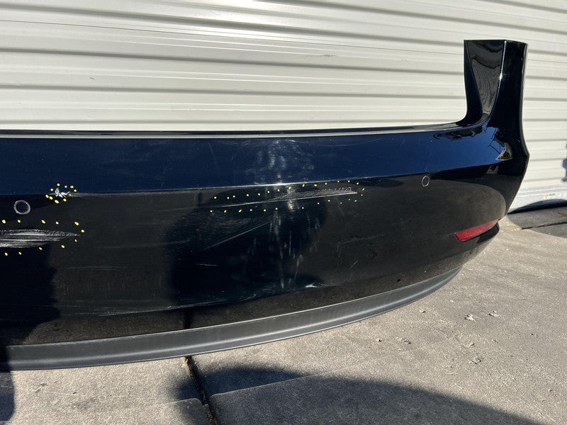 ⭕ 2017-2022 Tesla Model 3 Rear Bumper + Valance Park Sensor & Harness Black PBSB