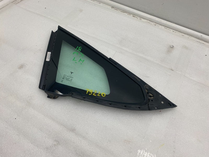 E6 43R-008010 ⭕ 2012-2020 Tesla Model S Rear Driver Side Quarter Fixed Glass Left LH Assembly