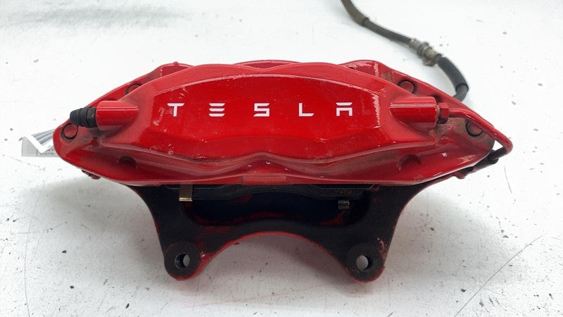 ⭕ 2016-2020 Tesla Model X Front Driver Side Caliper Red w/ Brake Hose 