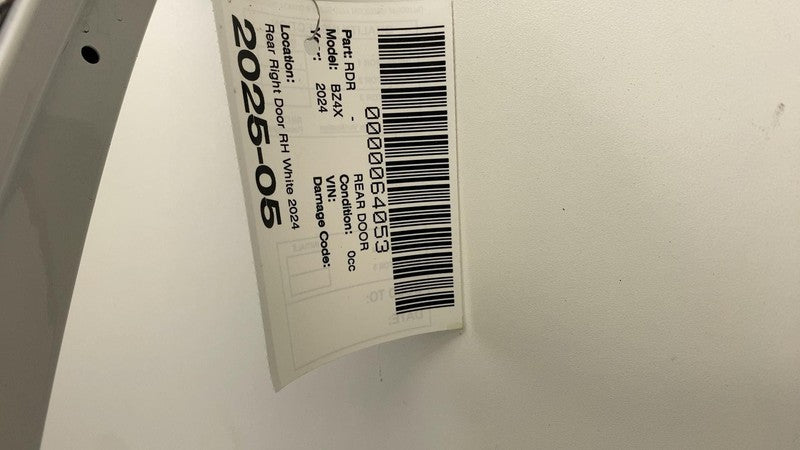 ⭕ 2023 2024 2025 Toyota bZ4X Rear Passenger Side Door Shell Panel Right RH White