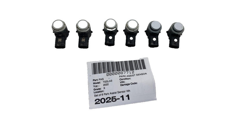 ⭕ 21-23 Model 3 SET x6 Park Assist Sensor White PPSW 1741484-11-A / 17