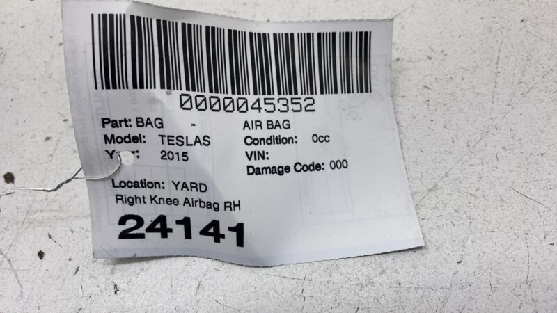 100526000G 2012-2015 Tesla Model S Front Passenger Side Lower Knee Airbag Right RH Assembly