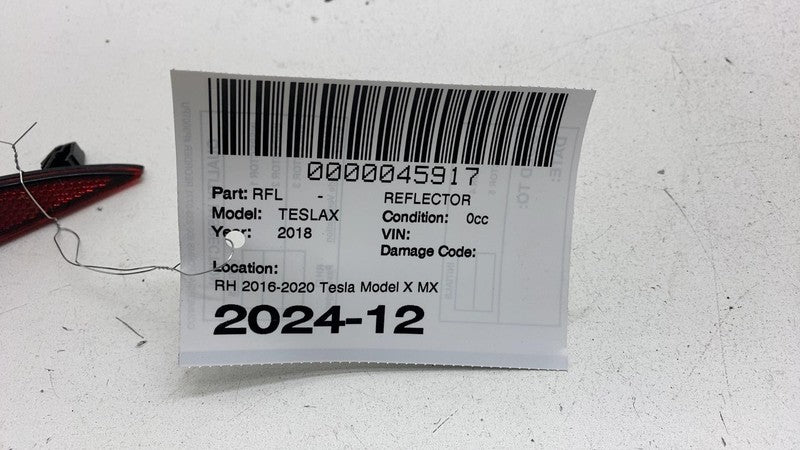 ⭕ 2016-2020 Tesla Model X MX Rear Side Bumper Lamp Reflector Light Rig