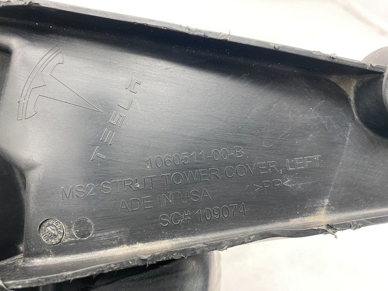 106051100B ⭕ 16-20 Tesla Model S Front Left Underhood Shock Tower Cover Trim 1060511-00-B