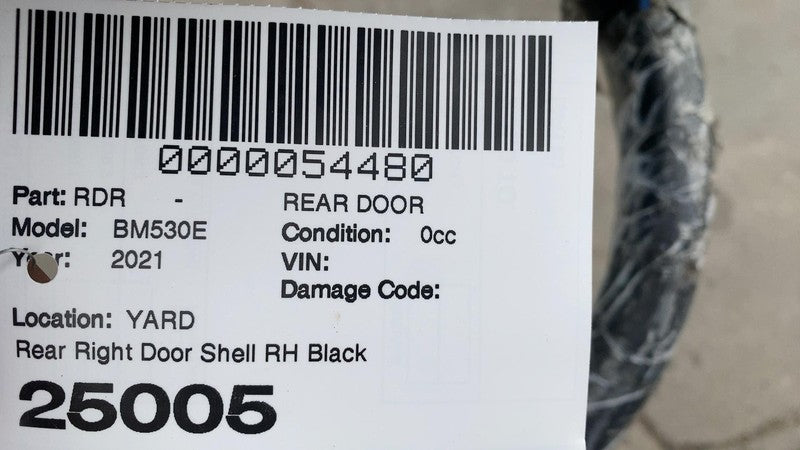 2018-2023 BMW 530e G30 Rear Passenger Side Door Shell Panel Right Blac
