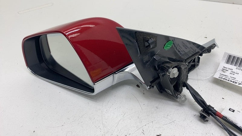 ⭕ 17-20 Tesla Model 3 Left Exterior Rear View Door Mirror Red PPMR 111