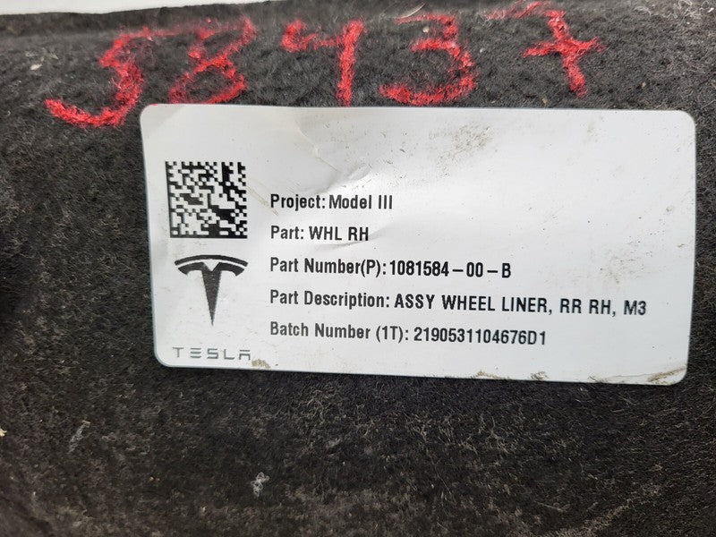 1081584 00 B ⭕ 2017-2022 Tesla Model 3 Rear Side Wheel Liner Splash Shield Guard 1081584-00-B