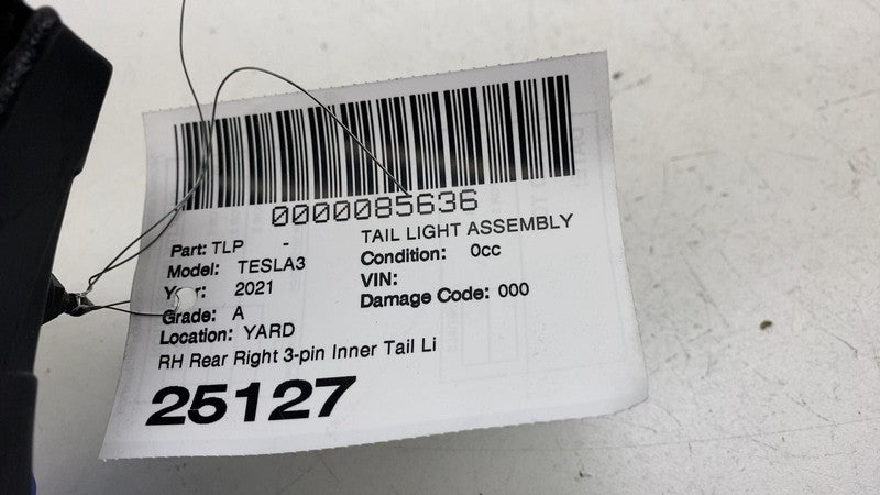⭕ 2017-2023 Model 3 Rear Right Inner Taillight LED Tail Lamp 3-Pin 107
