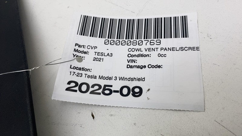 108167500E ⭕17-23 Model 3 Rear Underhood Apron Windshield Cowl Vent Cover Trim 1081675-00-E