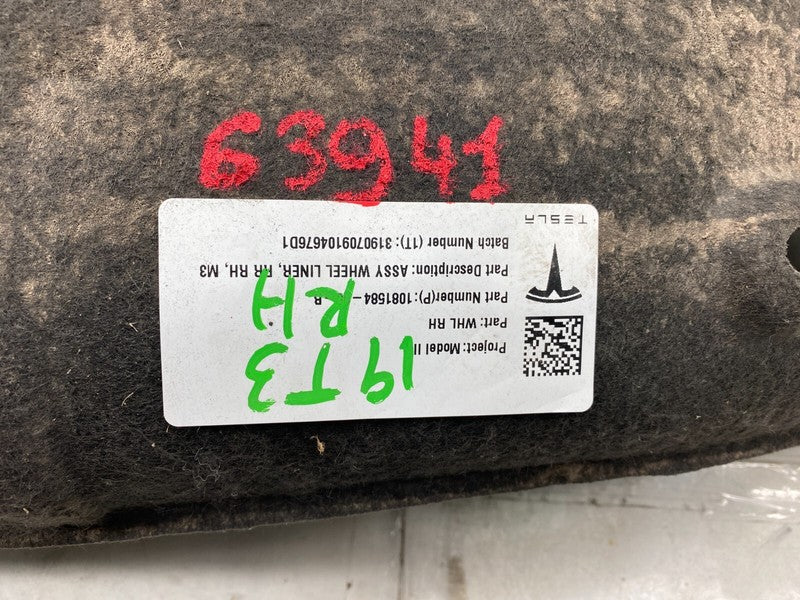 ⭕ 17-23 Model 3 Rear Right Quarter Wheelhouse Liner Splash Shield 1081