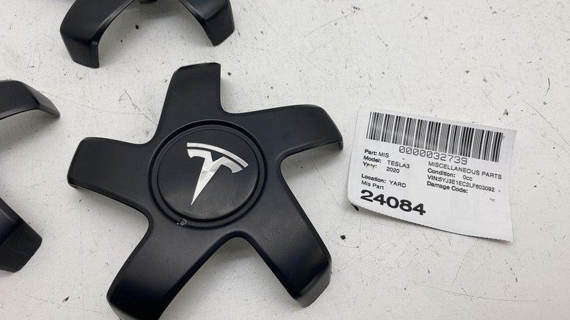 104423400A 17-23 Model 3 Wheel Center Machined Hub Cap Cover Stiletto Black x4 1044234-00-A