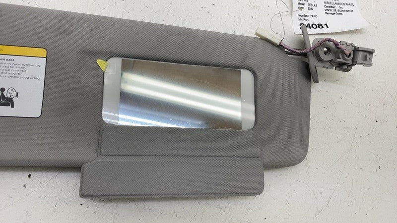 ⭕ 2017-2023 Tesla Model 3 Front Driver Side Windshield Sun Visor Sunvisor Left
