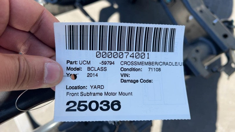 ⭕ 2014 Mercedes-Benz B200 Electric Drive Front Crossmember Subframe Motor Mount