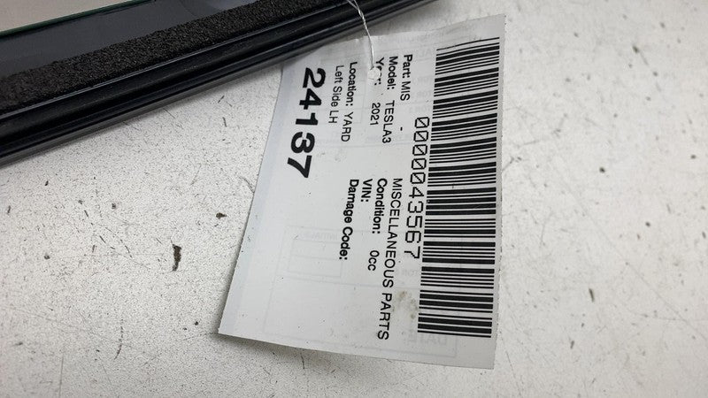 110043700E ⭕ 2017-2023 Tesla Model 3 Left B-Pillar Applique Glass Trim Molding 1100437-00-E