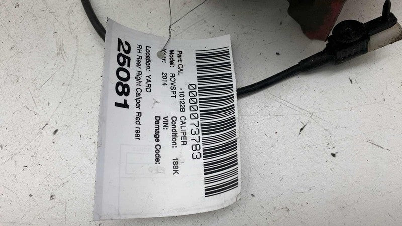 ⭕ 14-17 Range Rover Sport Rear Passenger Caliper Red w/ Brake Hose Line Right RH