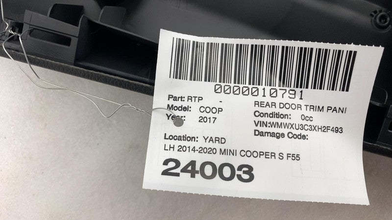 7322701 ⭕ 2014-2020 Mini Cooper S F55 Rear Driver Side Door Panel Trim Card Left 7322701