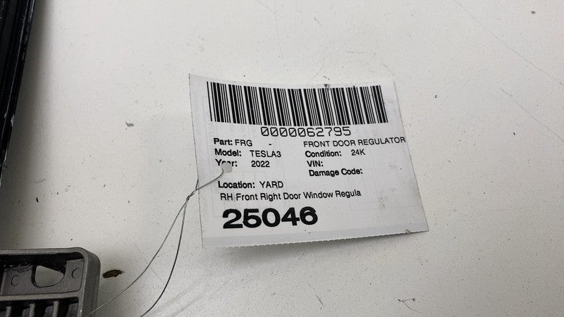 109662100L ⭕ 2017-2023 Tesla Model 3 Front Right Door Window Regulator & Motor 1096621-00-L