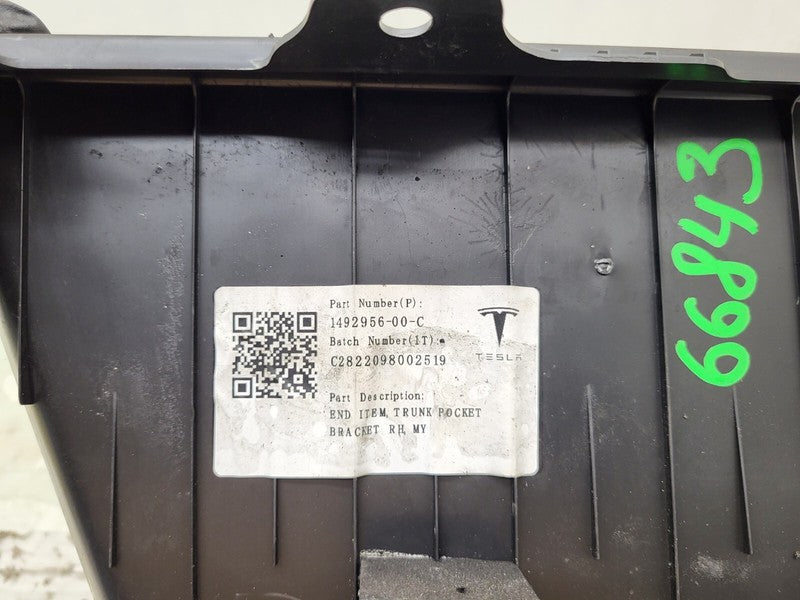 1492956-00-C ⭕ 20-24 Model Y Rear Passenger Side Trunk Pocket End Bracket Right 1492956-00-C