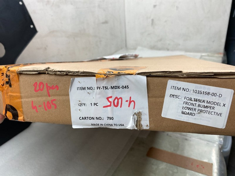 103515800D ⭕ 16-20 Model X Front Bumper Undertray Lower Aero Shield Diffuser 1035158-00-D