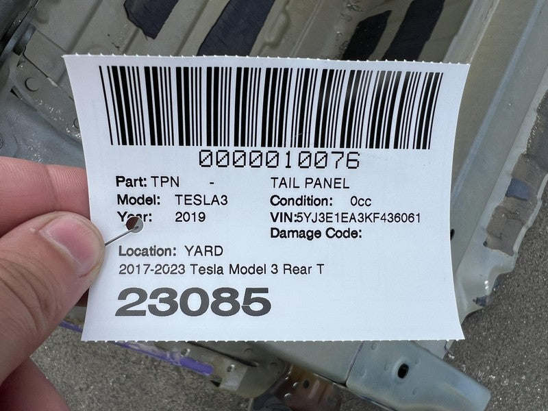 1110880-00-A 2017-2023 Tesla Model 3 Rear Tail Panel Bucket + Upper & Lower Rail Structural