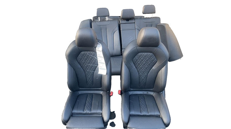 2021 BMW 530e Front & Rear Seat + Bolster Perforated Black Set of 4