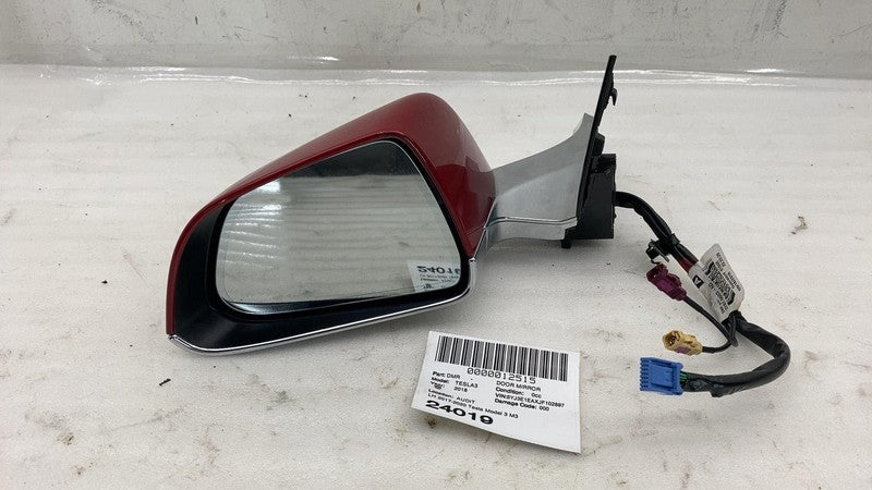 ⭕ 2017-2020 Tesla Model 3 M3 Left Exterior Rear View Door Mirror LH Red - PPMR