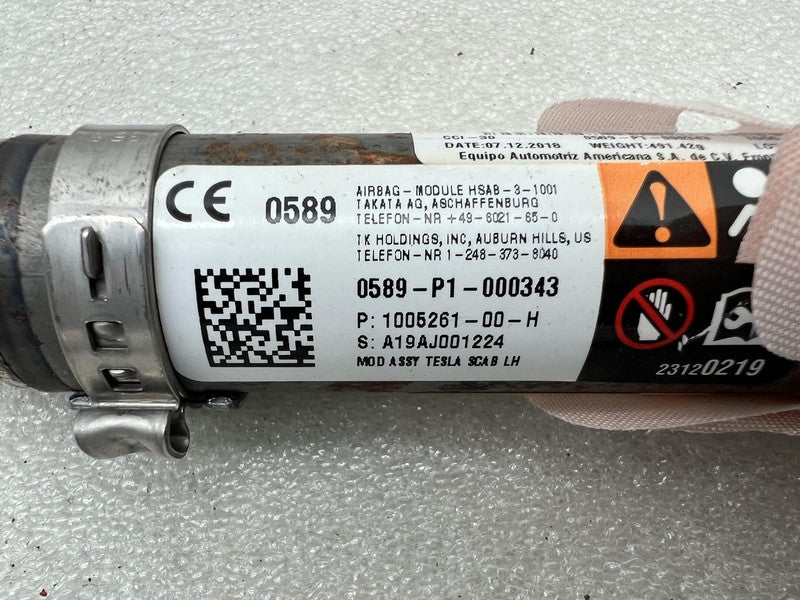 ⭕2012-2020 Tesla Model S Driver Side Roof Curtain Safety Airbag Left L