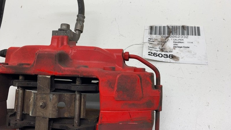 ⭕ 2012-2020 Tesla Model S Rear Caliper Red w/ Brake Hose Line Left 104