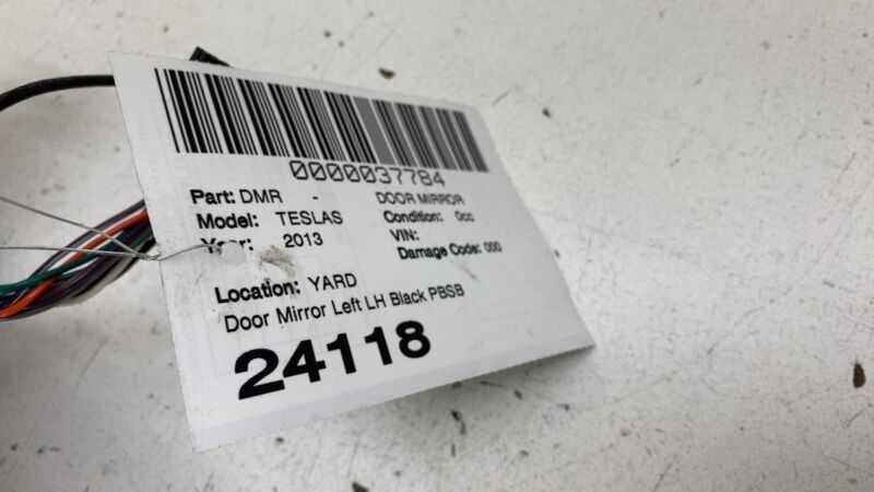 2012-2015 Tesla Model S Front Left Exterior Rear View Door Mirror Black - PBSB