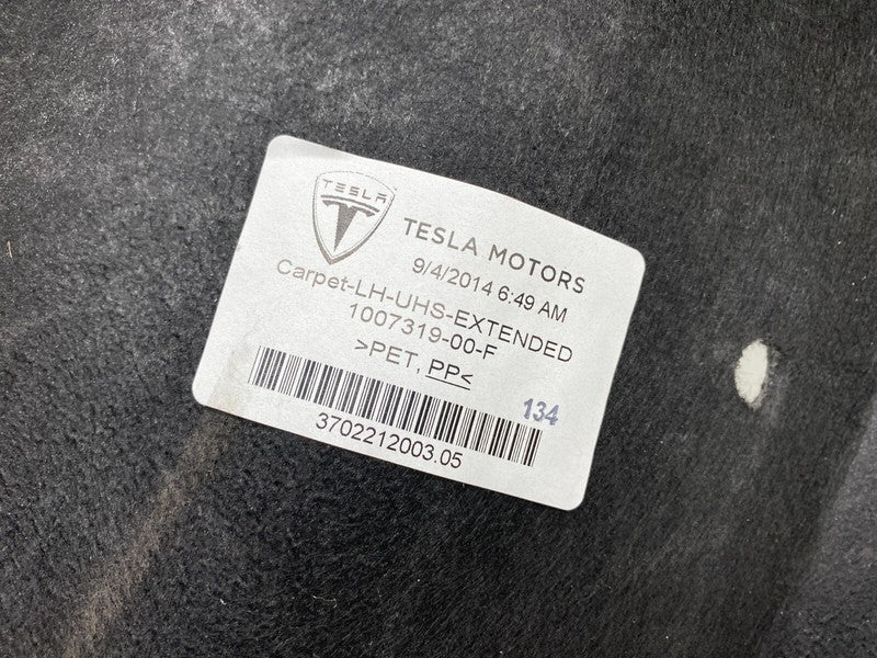 100731900F ⭕ 12-15 Model S Front Left Storage Compartment Extended Carpet Trim 1007319-00-F