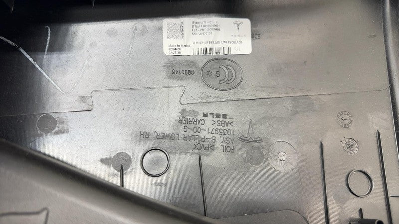 103597101H ⭕16-20 Model X Passenger Side B-Pillar Lower Trim w/ Air Duct Right 1035971-01-H