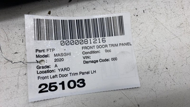 ⭕ 14-22 Maserati Ghibli Front Driver Side Interior Door Panel Trim Cov