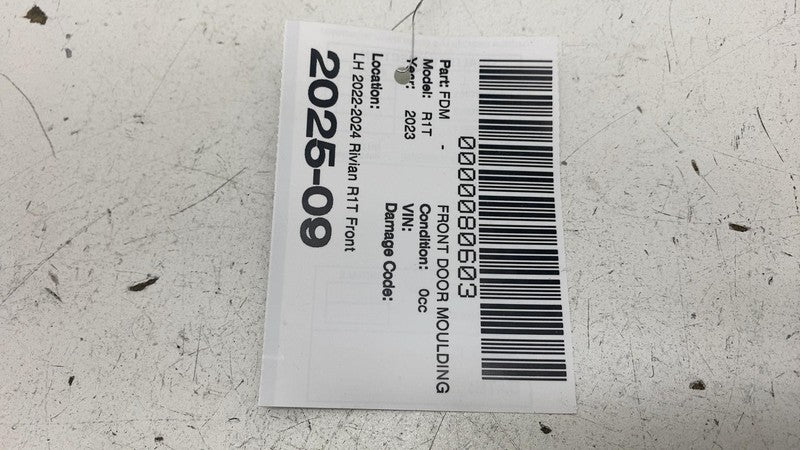 PT00002119 ⭕ 22-24 Rivian R1T Front Driver Lower Door Molding Cladding Trim Left PT00000332