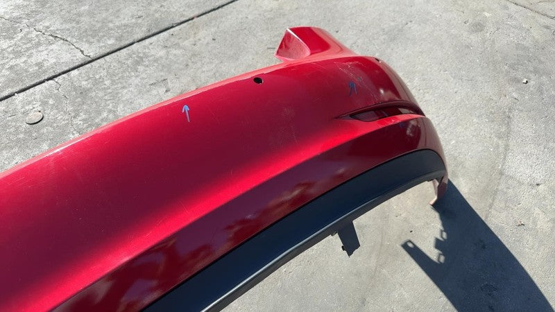 ⭕ 2017-2022 Tesla Model 3 Rear Bumper Cover w/ Park Sensor & Harness Red - PPMR