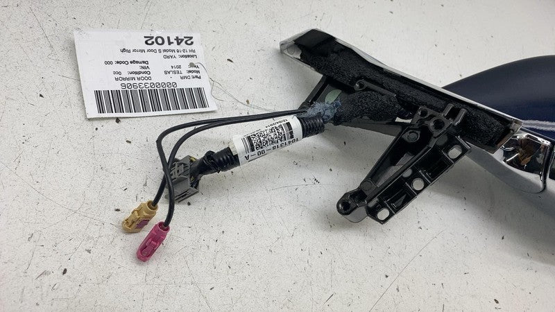 ⭕12-15 Model S Front Right Exterior Rear View Door Mirror Blue PMMB 10