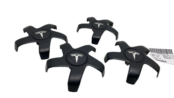 17-23 Model 3 Wheel Center Machined Hub Cap Cover Stiletto Black x4 1044234-00-A